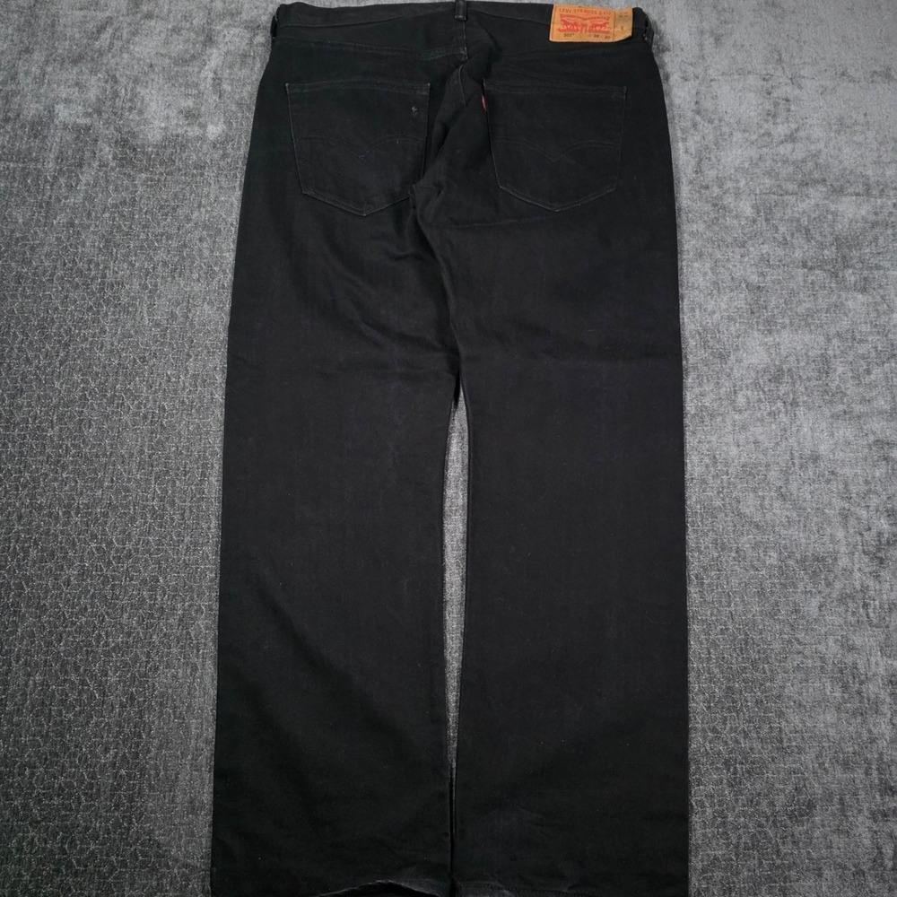 Levis 501 Original Fit Black Jeans Mens 38x30 Straight Leg Button Fly Denim Punk